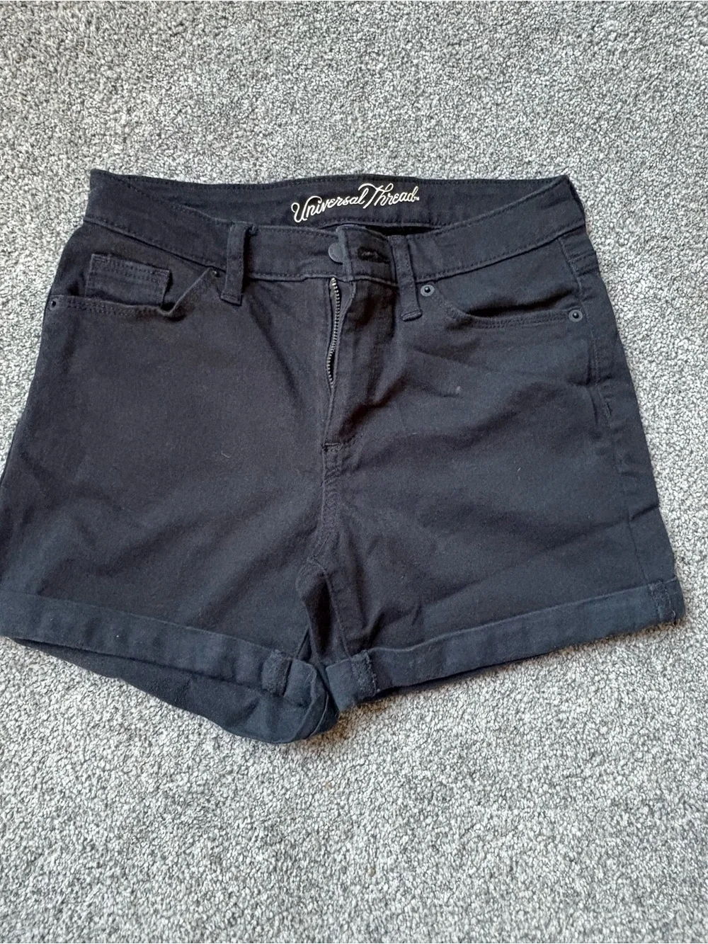 Universal Thread Black Women's Cuffed Denim Shorts